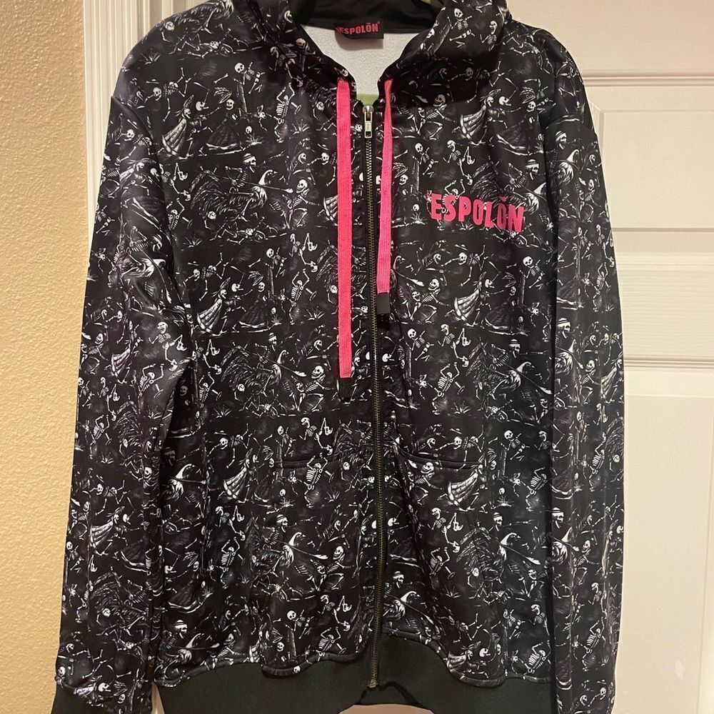Espolon Dancing Skeletons Zip Up Jacket Mens XL